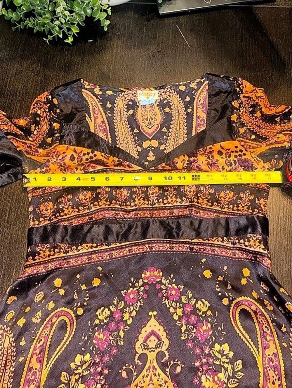 Vintage Plenty by Tracy Reese  Y2K Silk Paisley Bell Sleeve Tunic Blouse - Picture 7 of 9